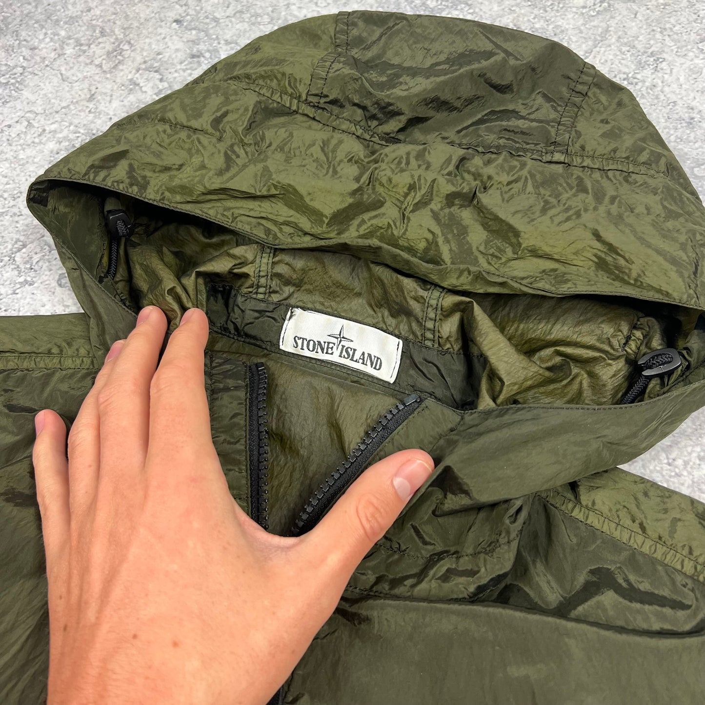 Stone Island Khaki Nylon Metal Watro Jacket Medium 22”