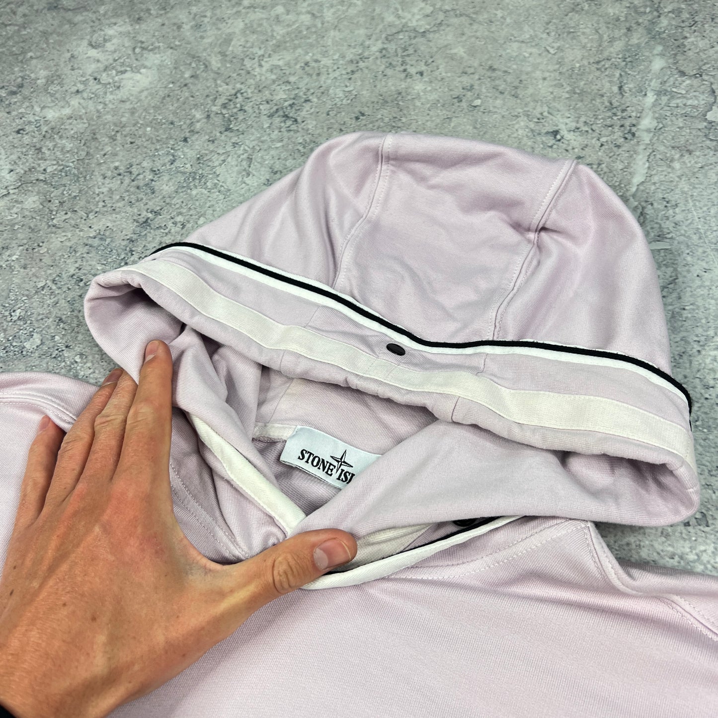 Stone Island Pink Pullover Hoodie XL 24.75”