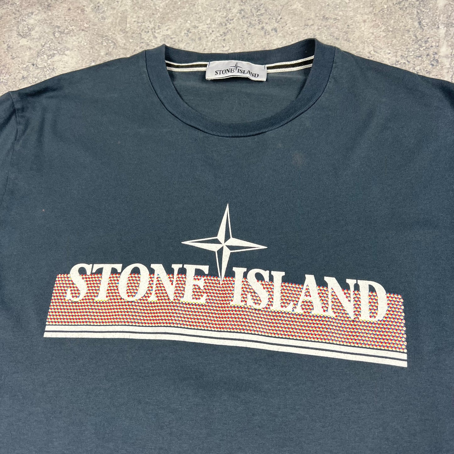 Stone Island Blue Tricromia T-Shirt Medium 20”