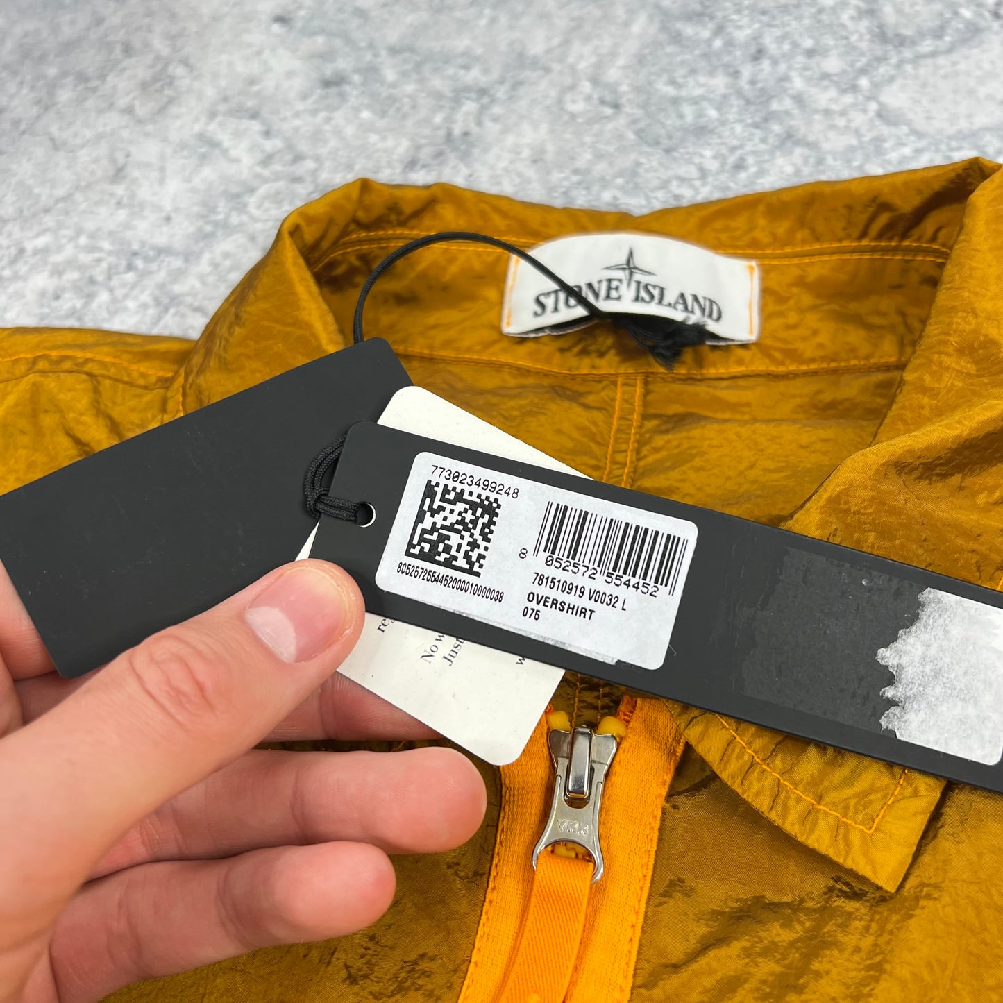 Stone Island Orange Nylon Metal Overshirt Large 23” BNWT
