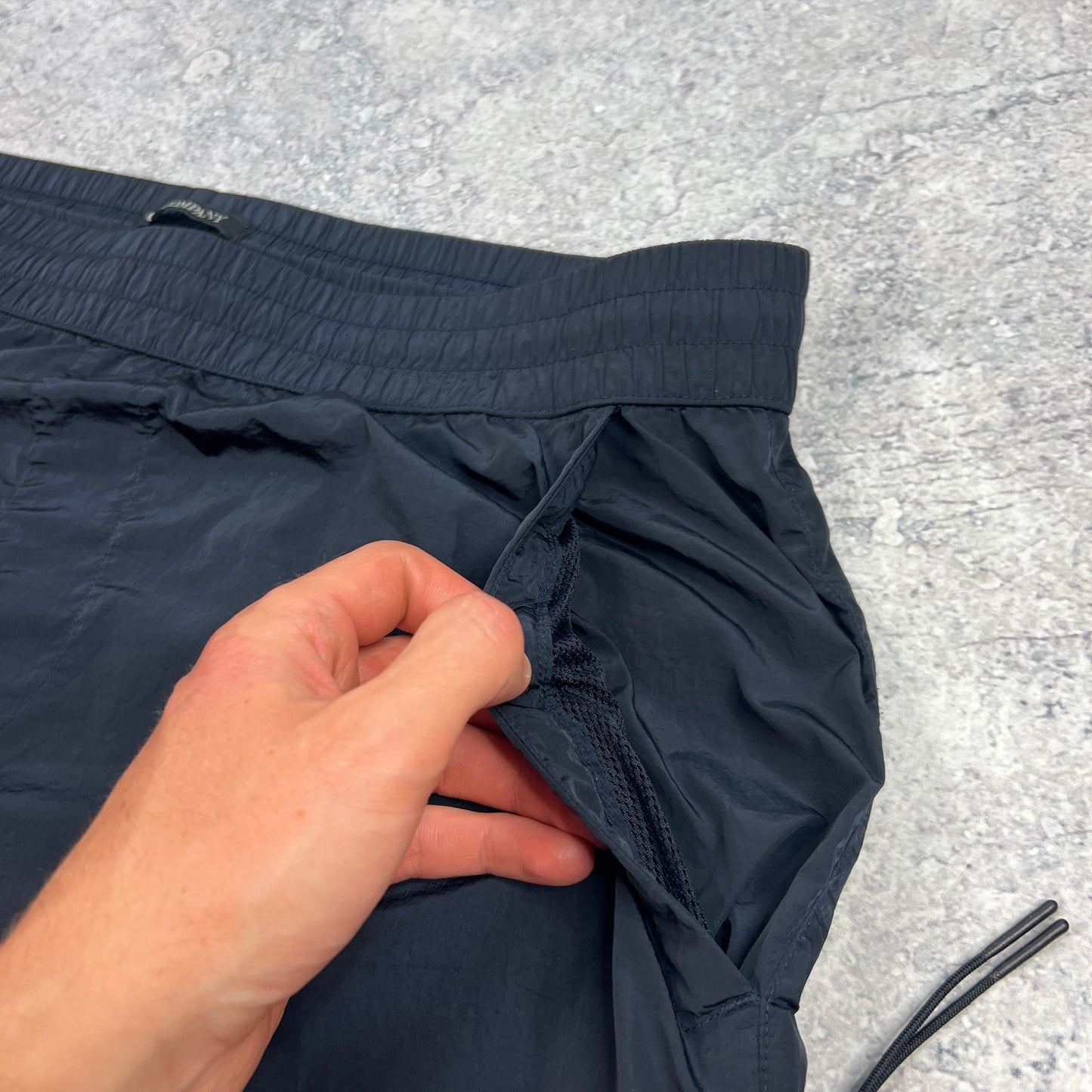 CP Company Navy Chrome Lens Cargo Shorts Size 50- W36”
