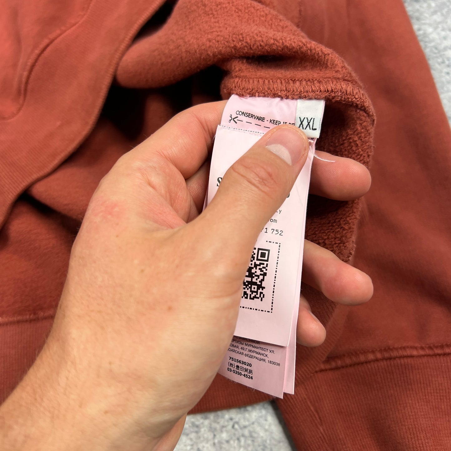 Stone Island Brick Red Sweatshirt XXL 26.5”