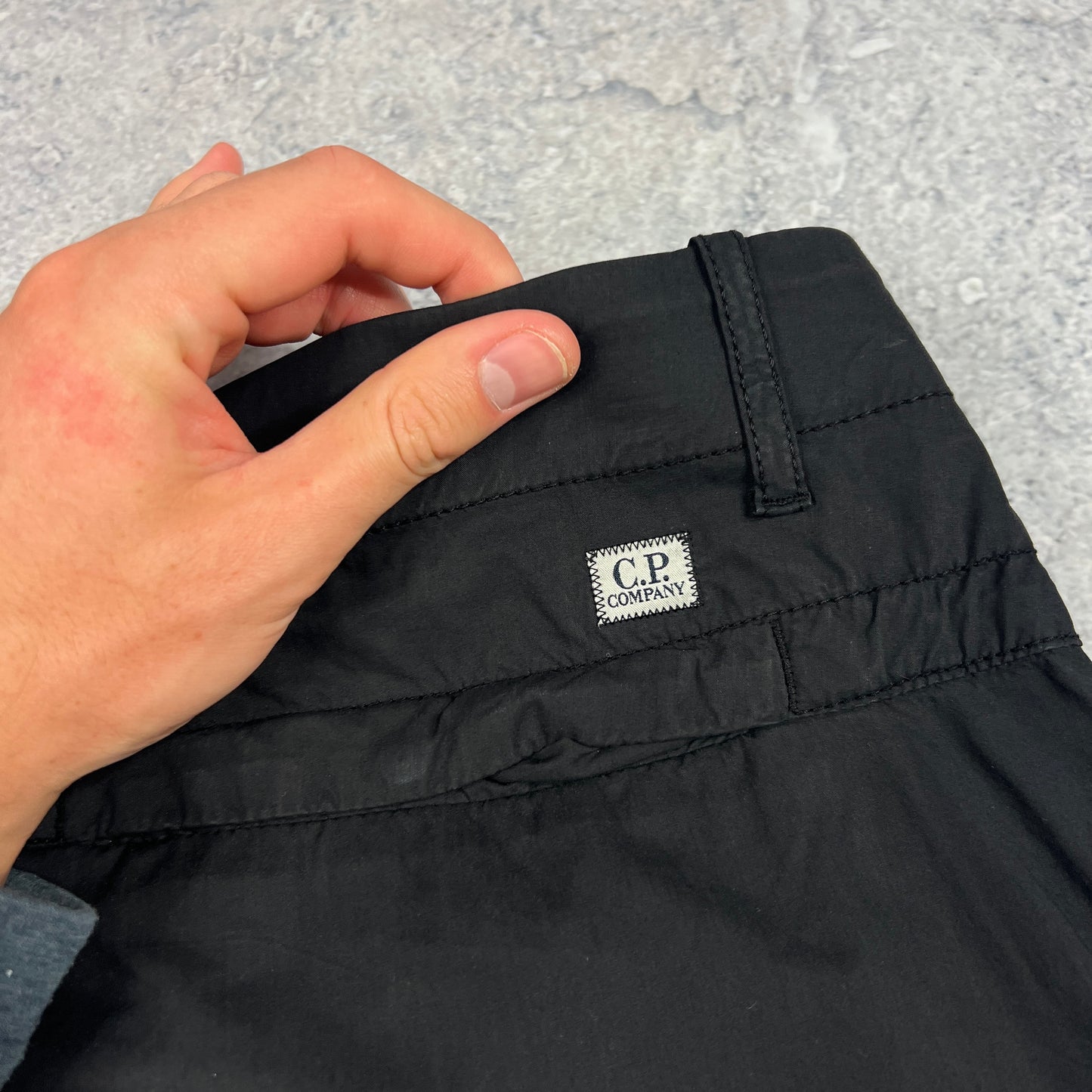 CP Company Black Parachute Lens Cargo Trousers Size 48 W34”
