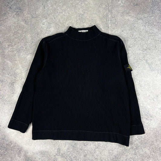 Stone Island Black Wool Sweatshirt Large 25”