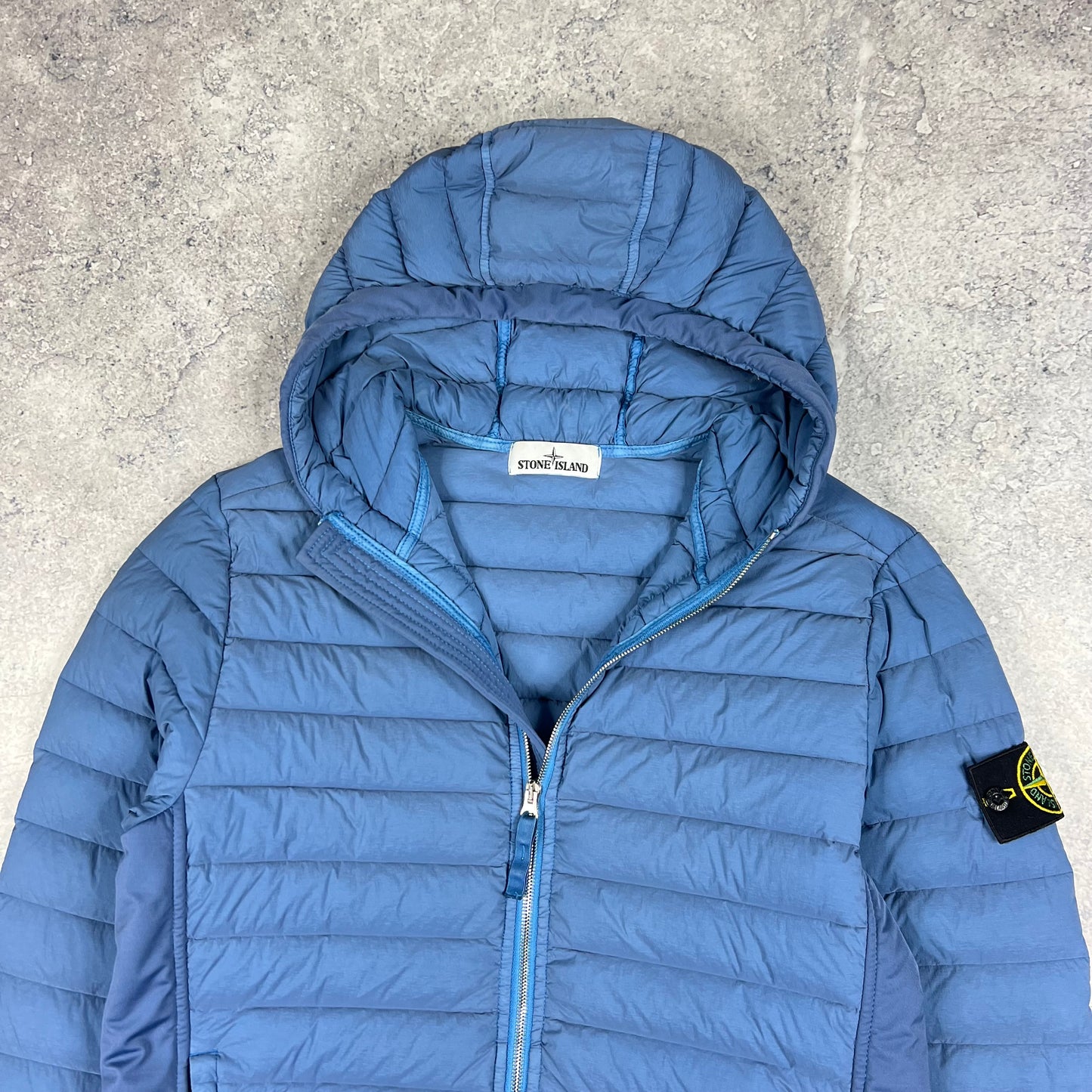 Stone Island Blue Loom Woven Down Jacket Small 20”