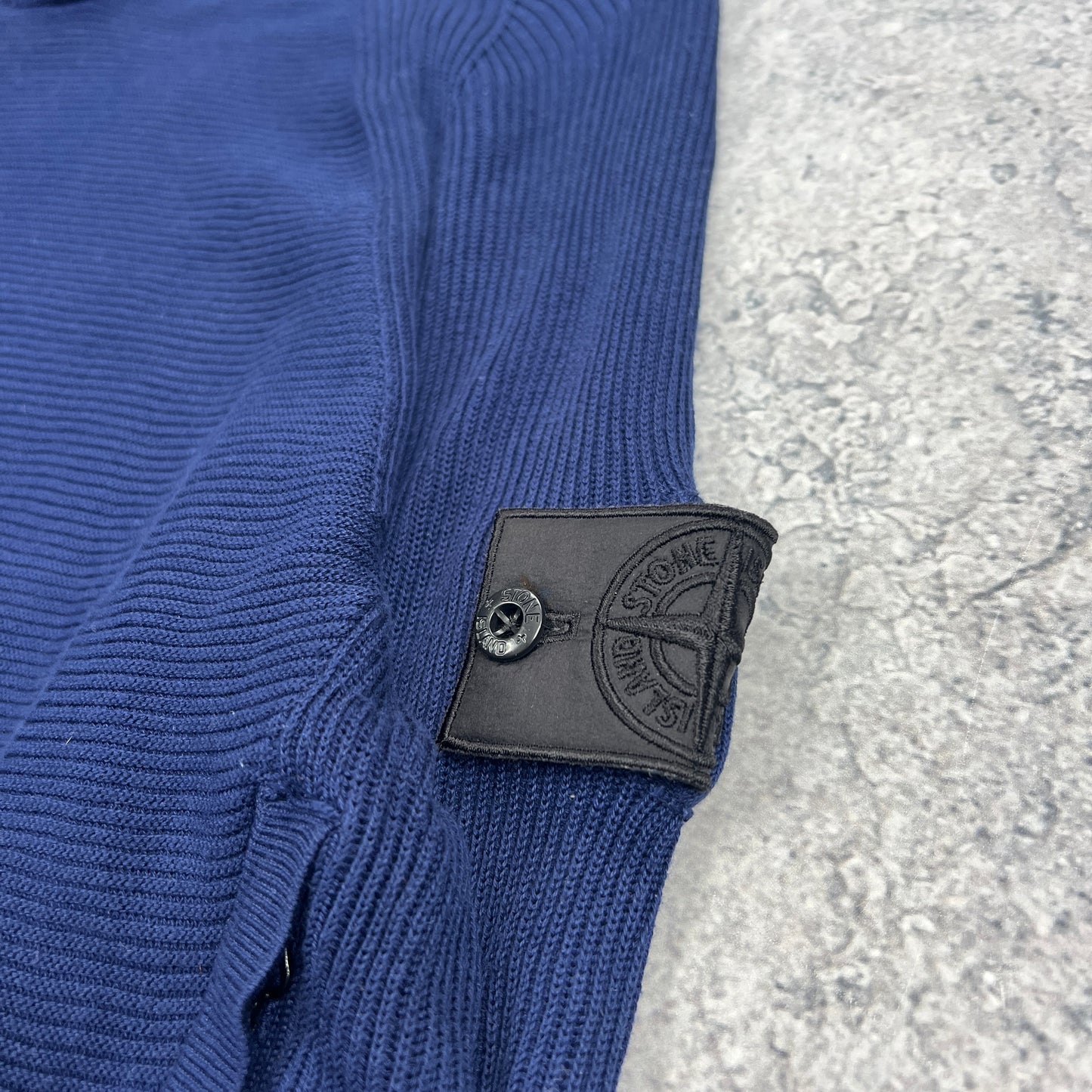Stone Island Shadow Project Blue Knit Hoodie Medium 20.75”