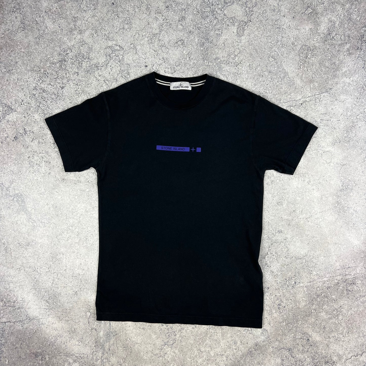 Stone Island Black Micro Dot Logo T-Shirt Medium 19.25”