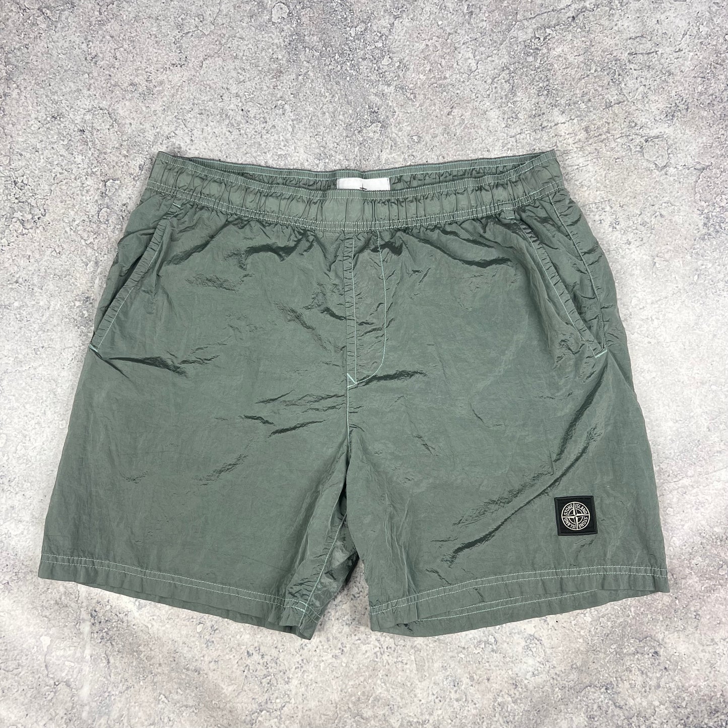 Stone Island Light Blue Nylon Metal Swimshorts Large 34”