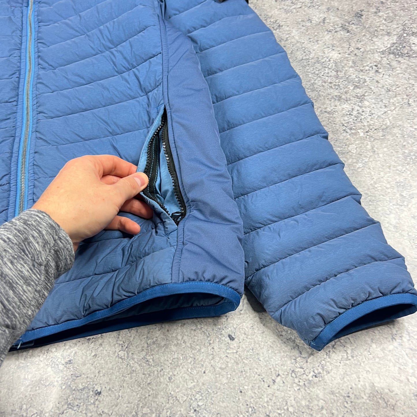 Stone Island Blue Loom Woven Down Jacket Small 20”