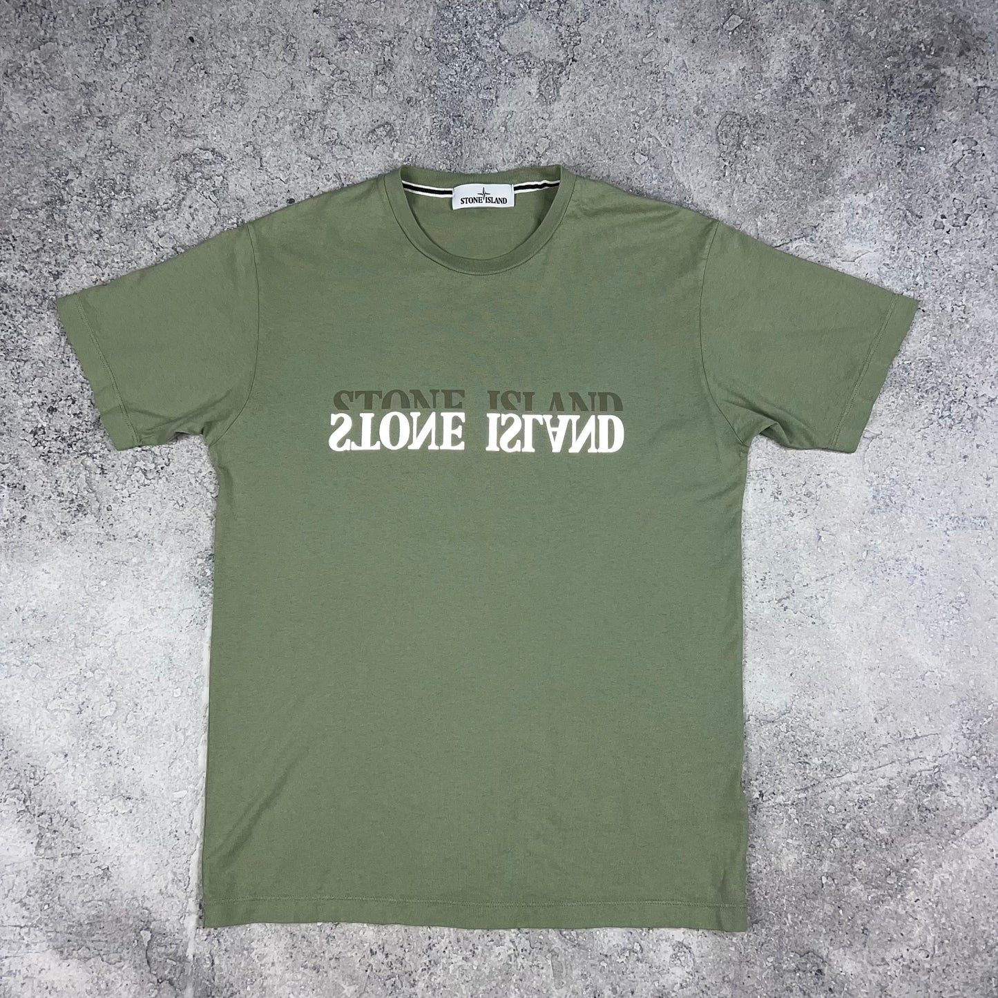 Stone Island Green Reflective T-Shirt Medium 20.5”