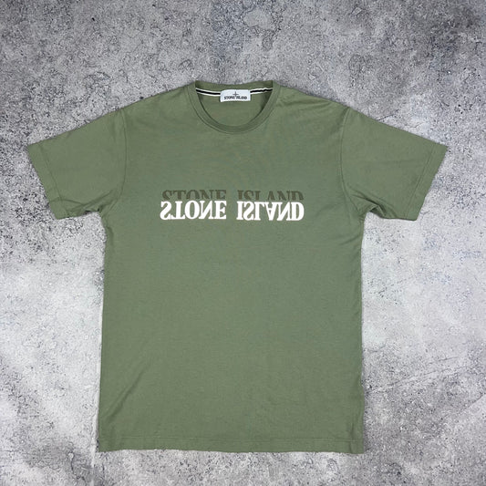 Stone Island Green Reflective T-Shirt Medium 20.5”