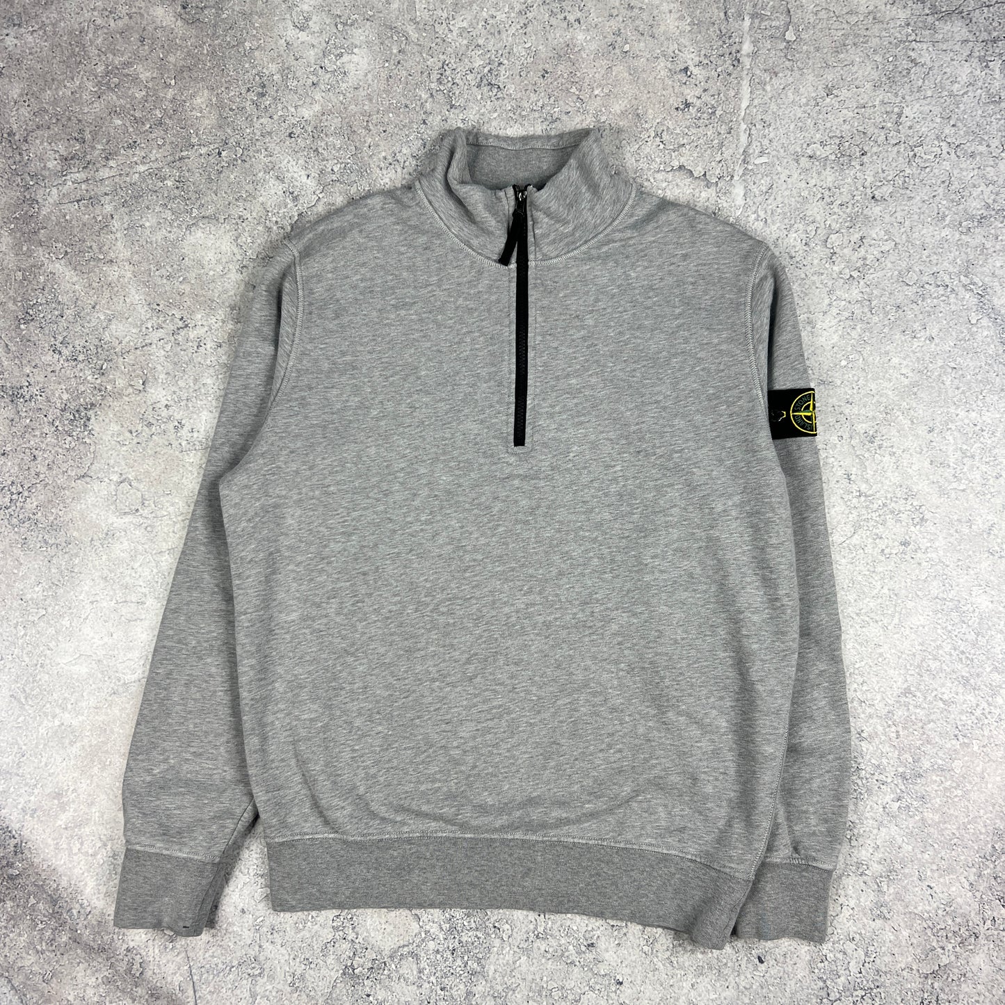 Stone Island Grey Q Zip Sweatshirt Large 23.5”