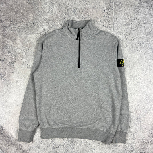 Stone Island Grey Q Zip Sweatshirt Large 23.5”