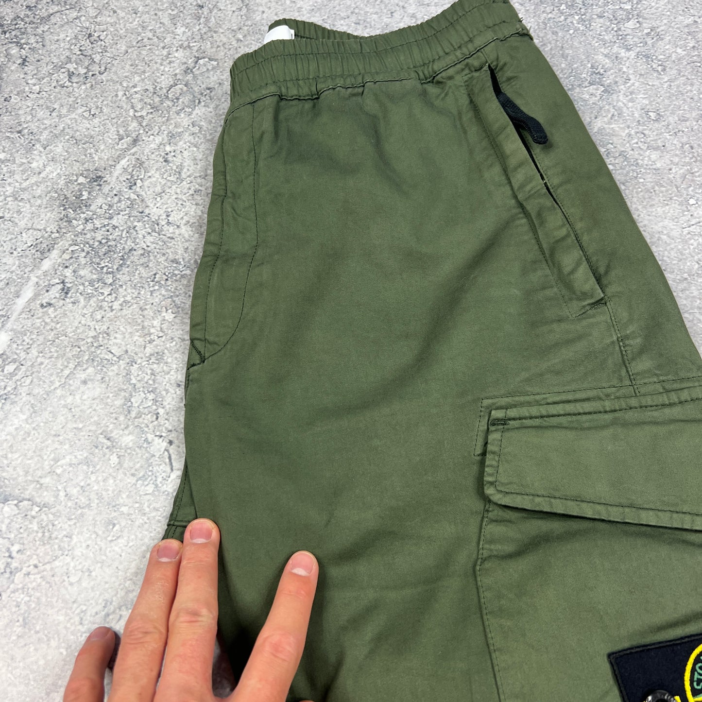 Stone Island Khaki Cuffed Cargo Trousers W32”