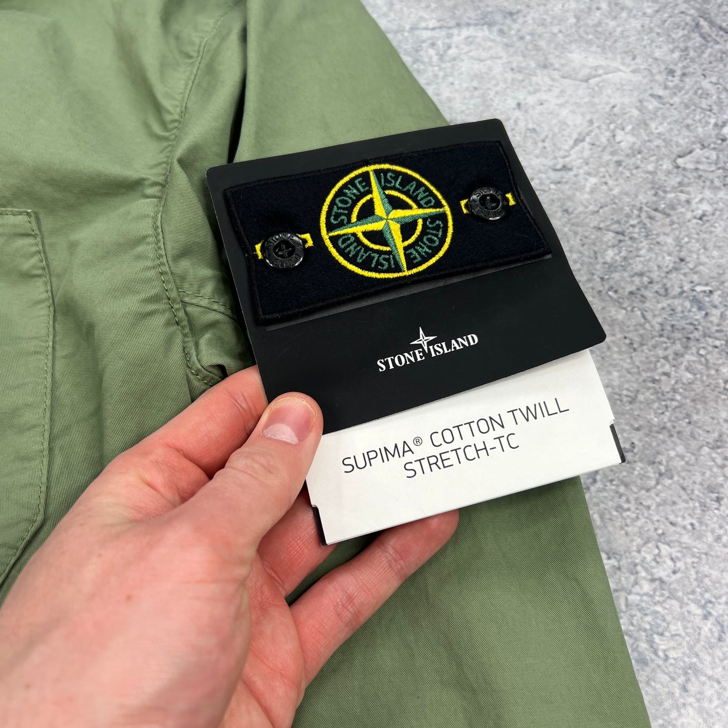 Stone Island Green Supima Cotton Twill Jacket Medium 21.5” BNWT