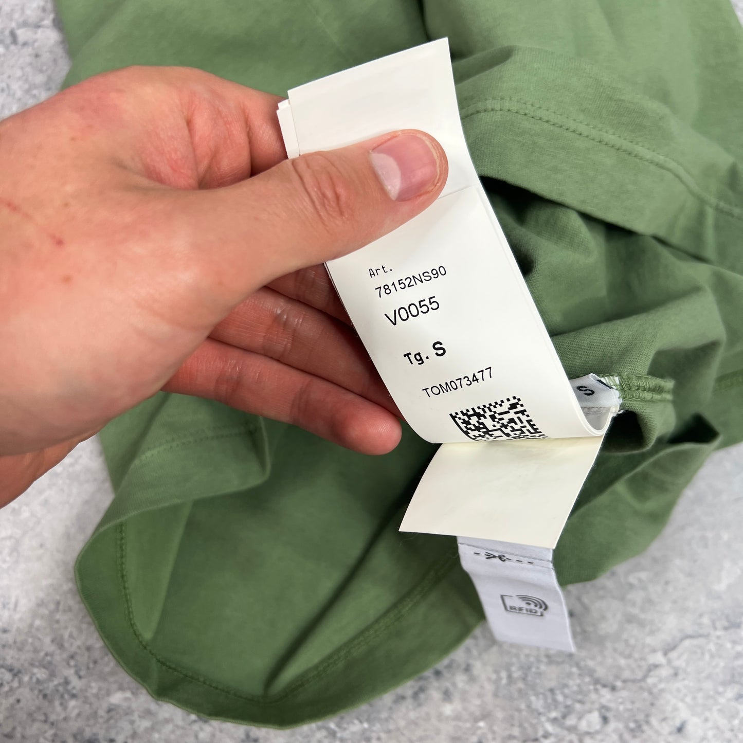 Stone Island Green Institutional Logo T-Shirt Small 19.25”