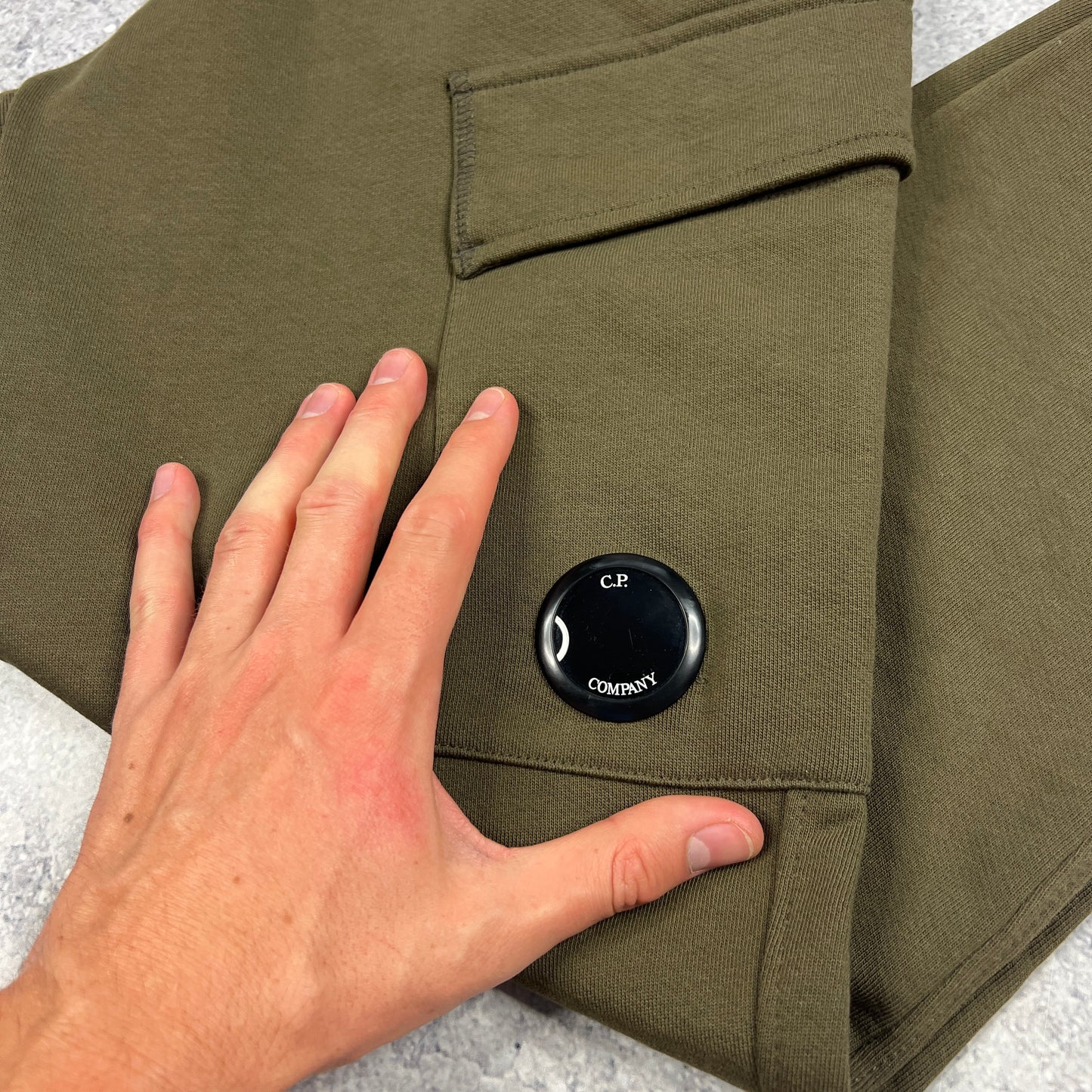 CP Company Khaki Lens Joggers Small 32”