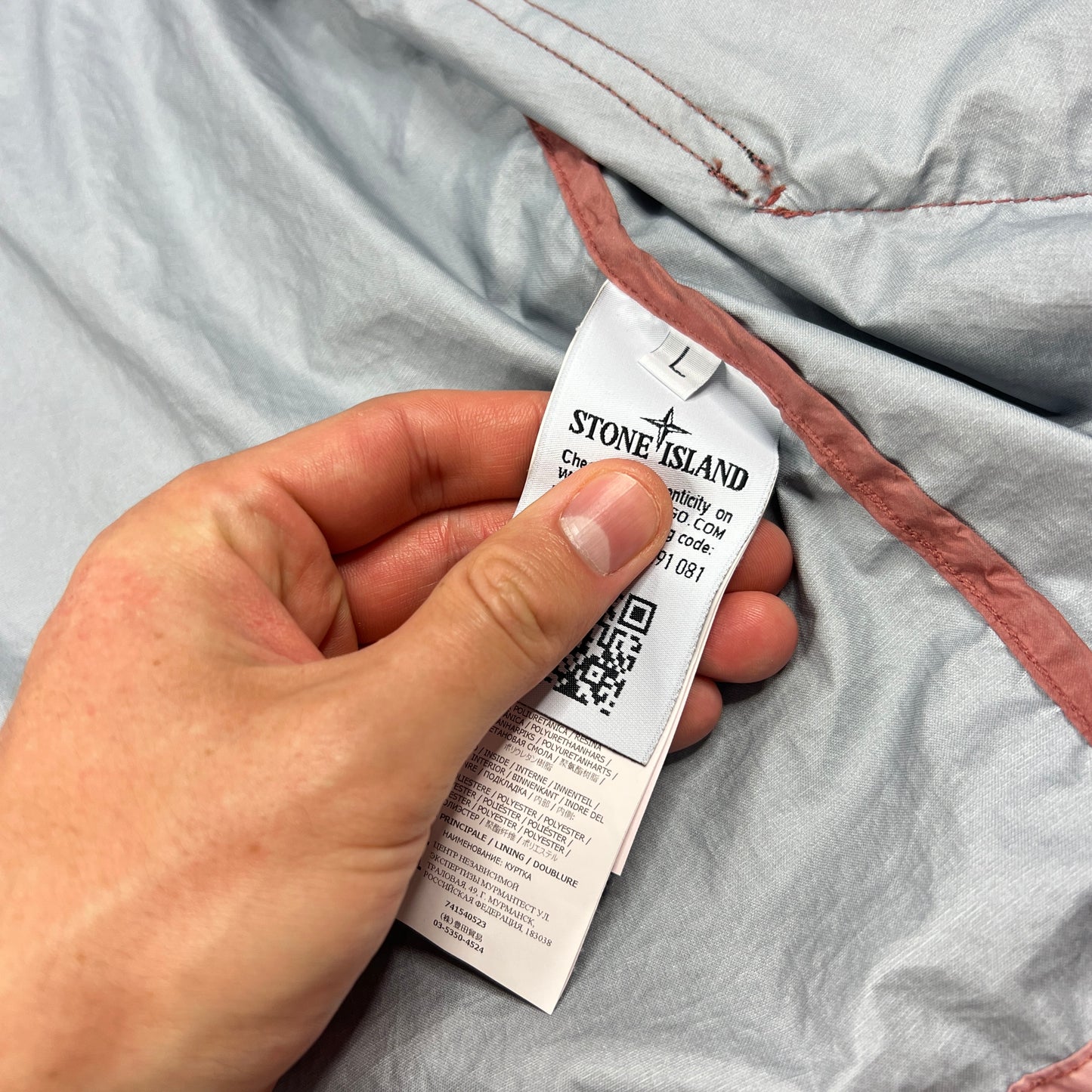 Stone Island Pink Membrana Jacket Large 23.25”