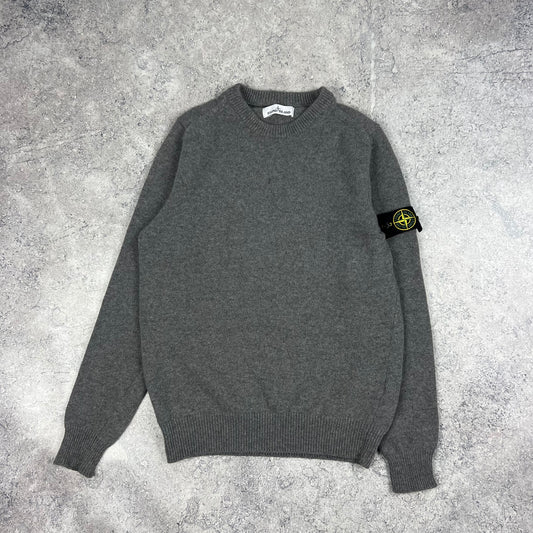 Stone Island Grey Wool Knit Jumper Medium 20.5”