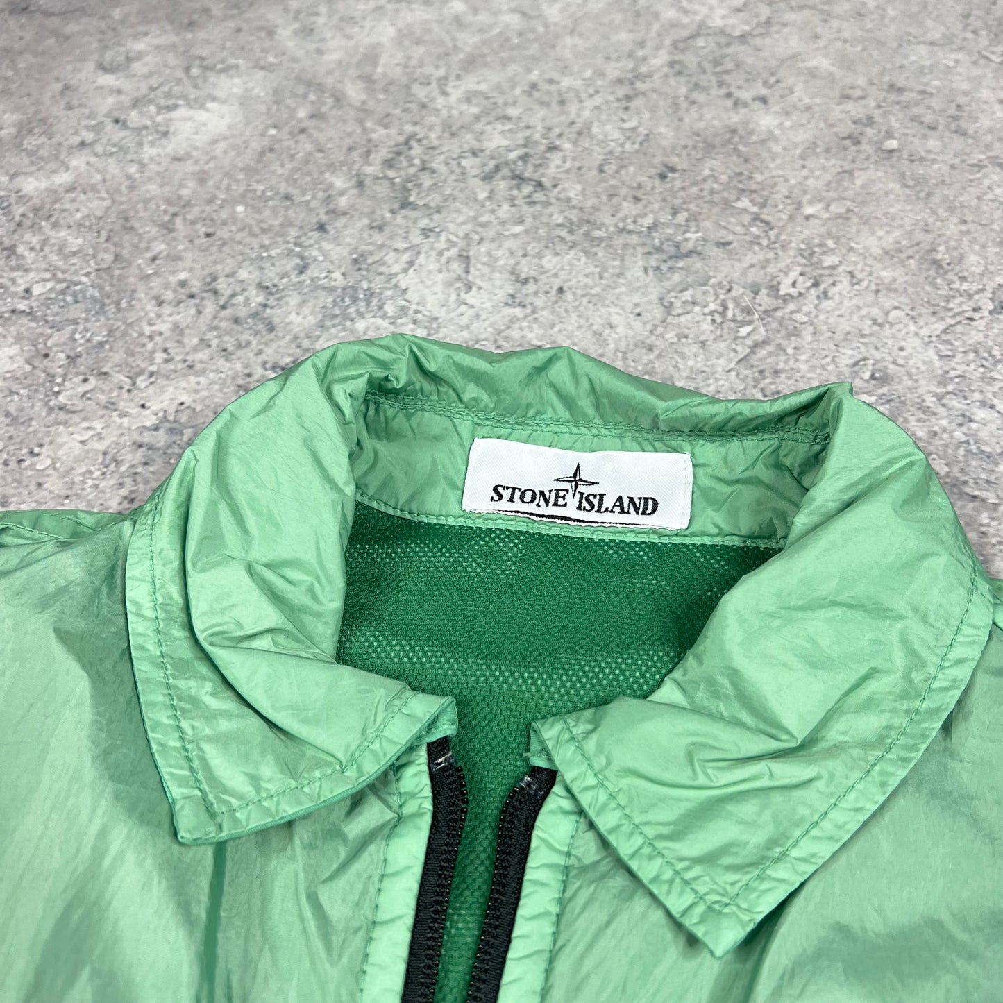 Stone Island Green Crinkle Reps Overshirt Small 19.75”