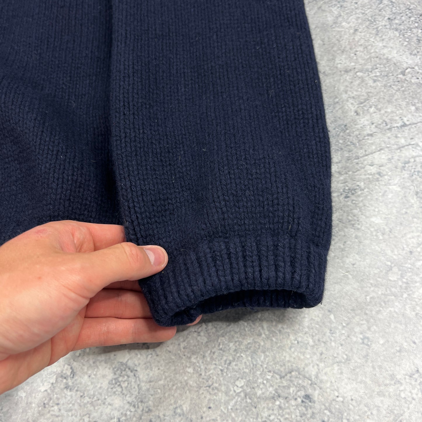 Stone Island Navy Chunky Q Zip Knit 3XL 25”