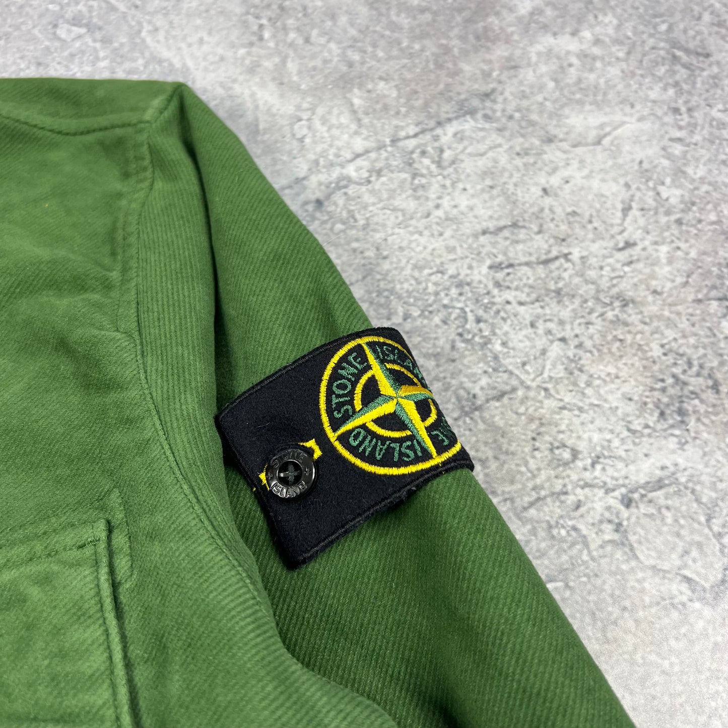 Stone Island Diagonal Weave Green Overshirt Small 21.25”