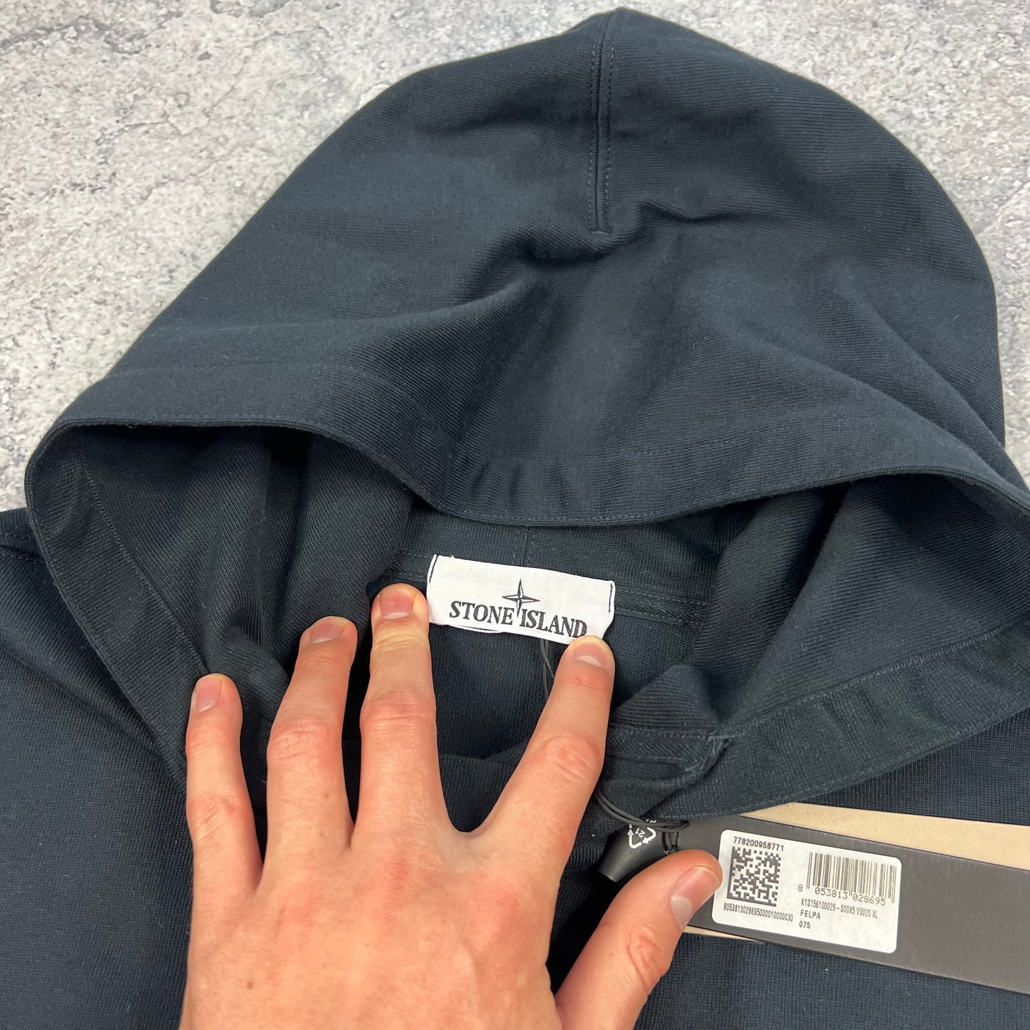 Stone Island Marina Navy Pullover Hoodie XL 26.5” BNWT