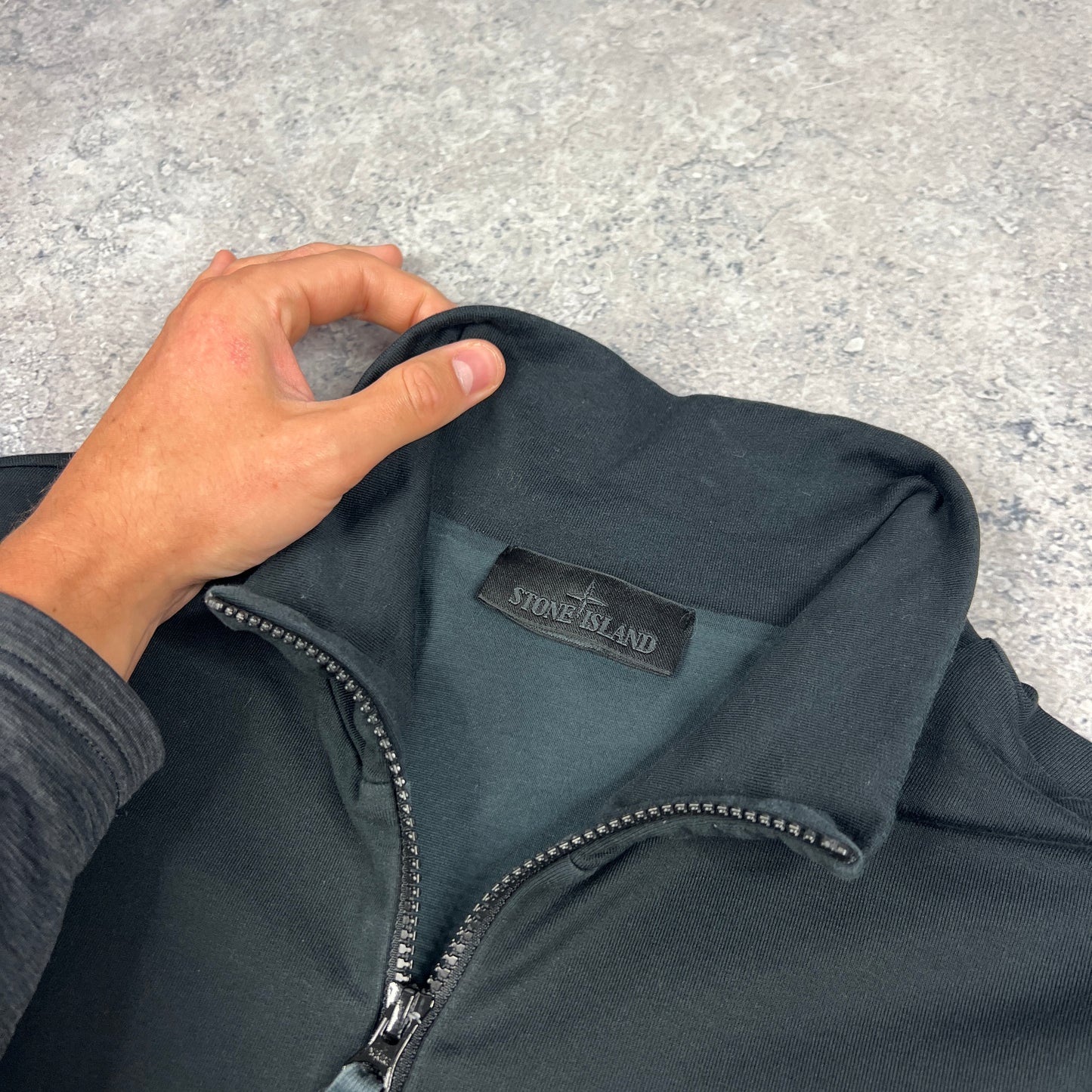 Stone Island Black Ghost Full Zip Sweatshirt XXL 23.75”