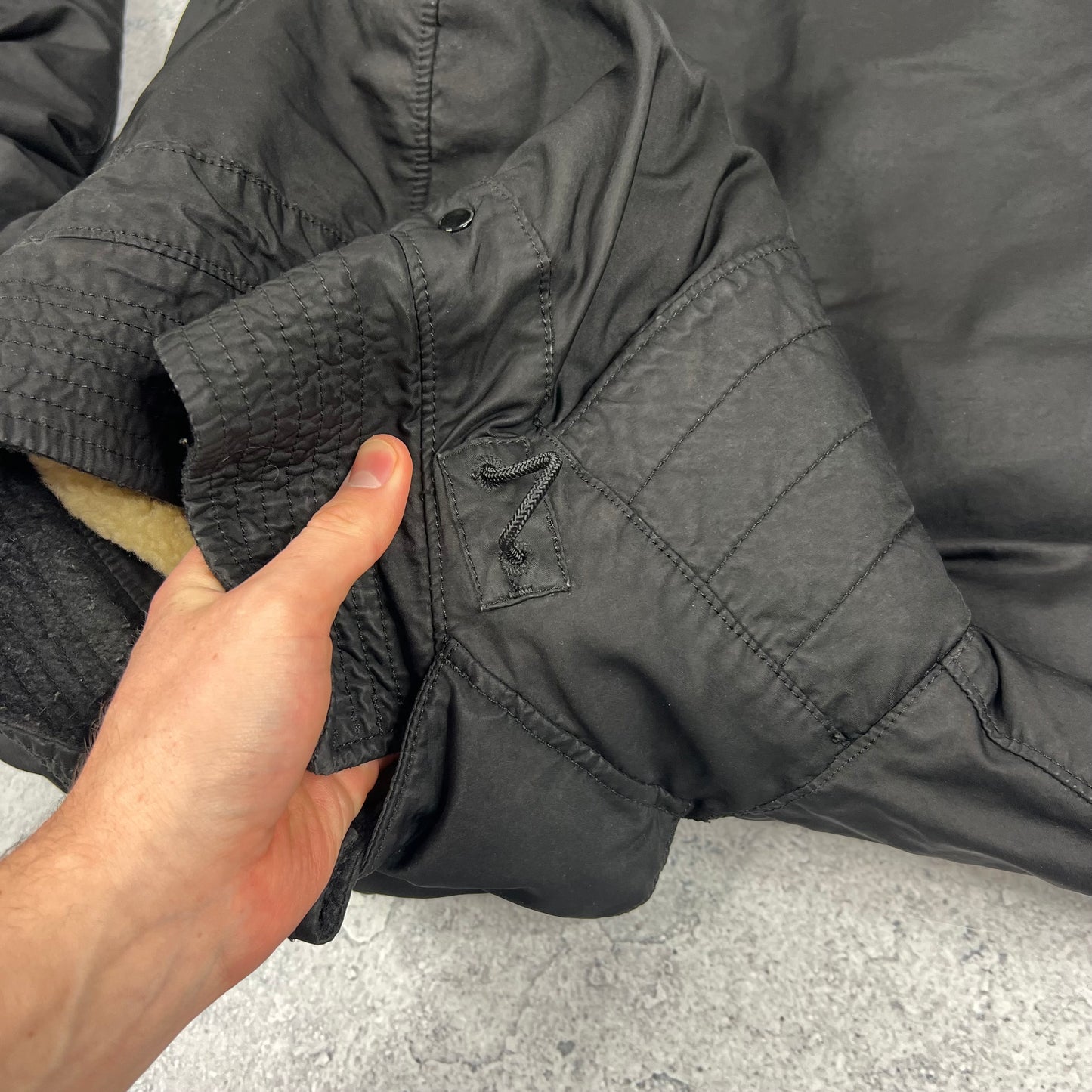 Stone Island Black David Down Parka Jacket Small 22”