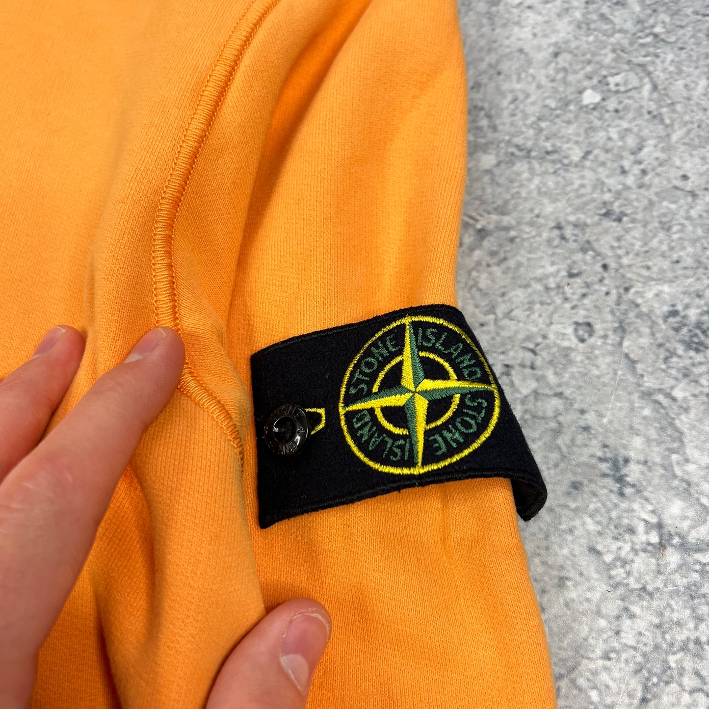 Stone Island Orange Hoodie Small 21”