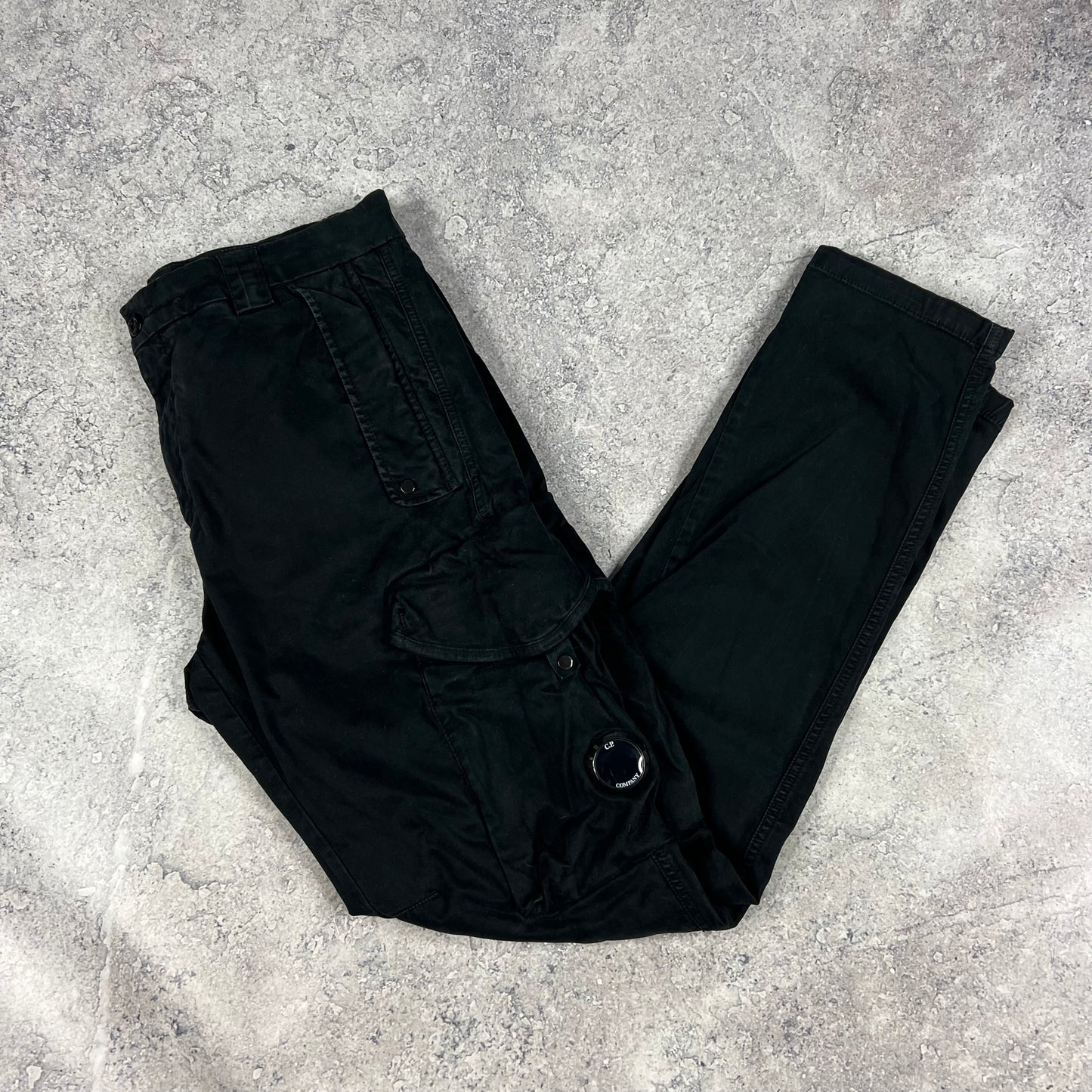 CP Company Black Lens Cargo Trousers Size 50- W34”
