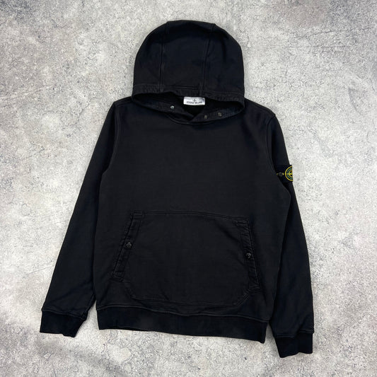Stone Island Black Pullover Hoodie Large 23.5”
