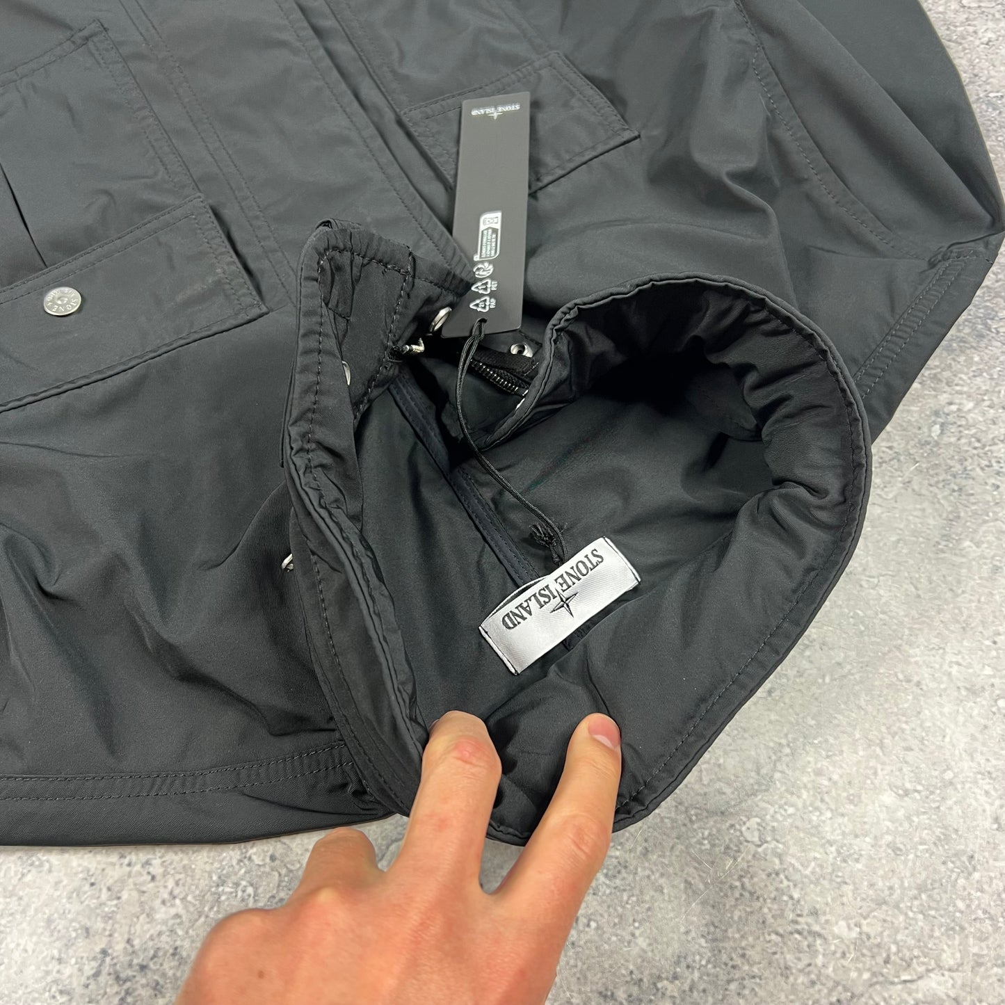 Stone Island Black Micro Twill Field Jacket Large 23” BNWT