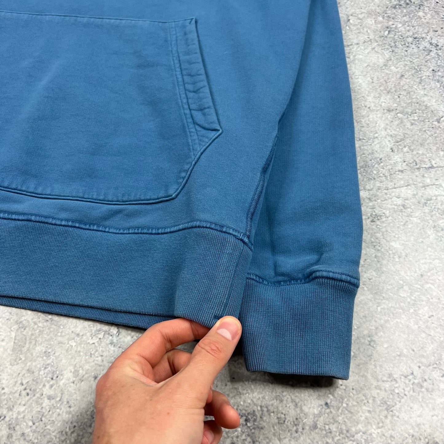 Stone Island Blue Pullover Hoodie Small 21”