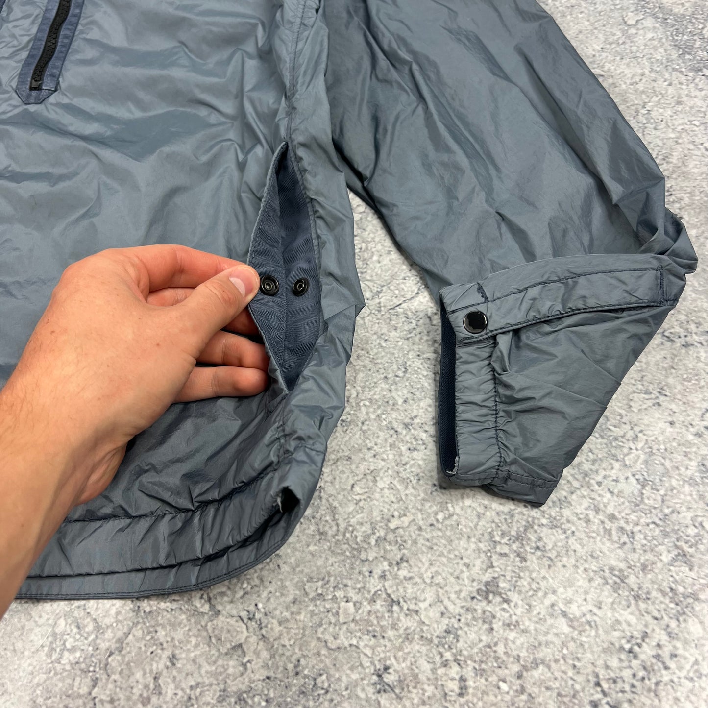 Stone Island Blue Crinkle Reps Overshirt Medium 21.75”