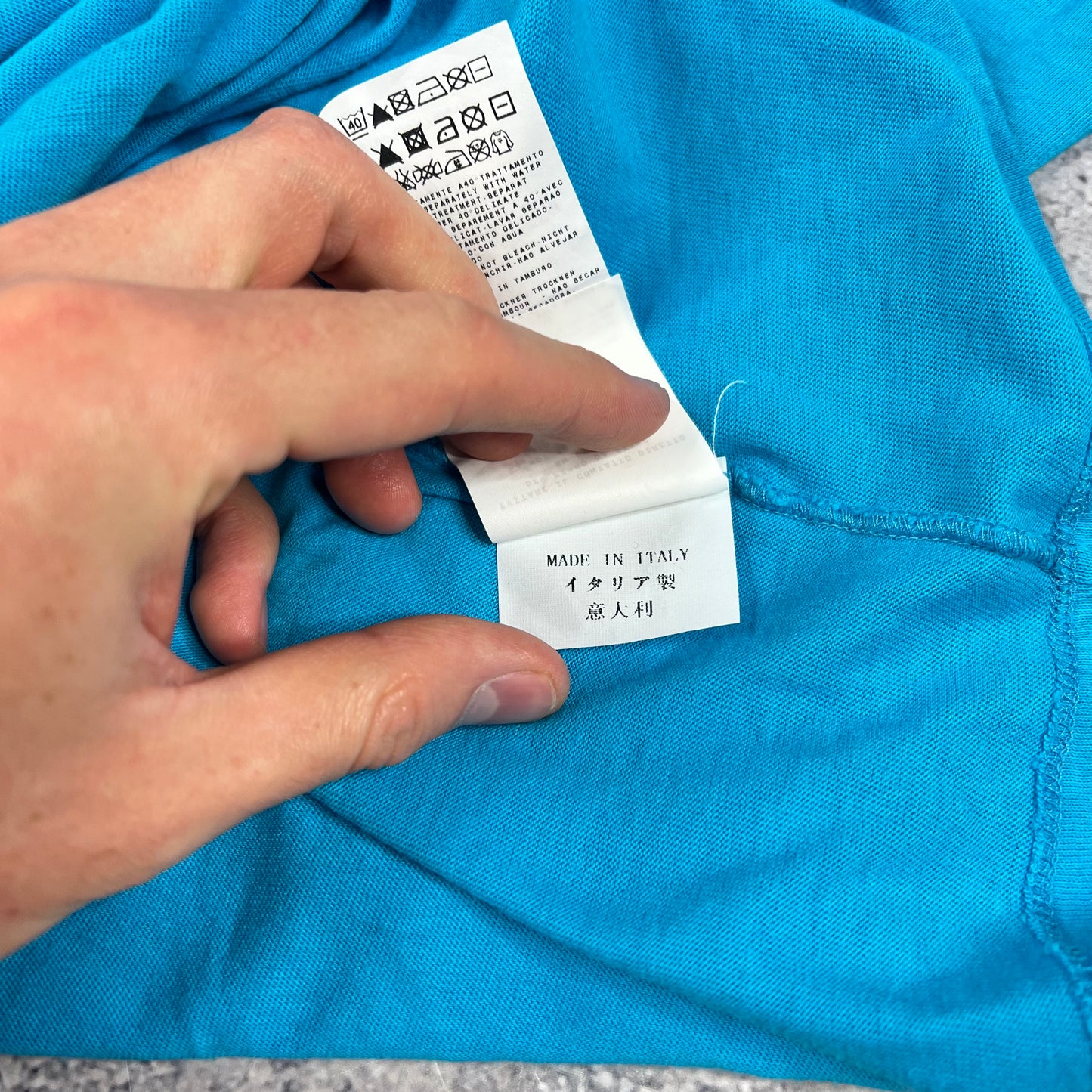 Stone Island Blue Phosphorescent Print T-Shirt Large (Fits S/M) 19.75”