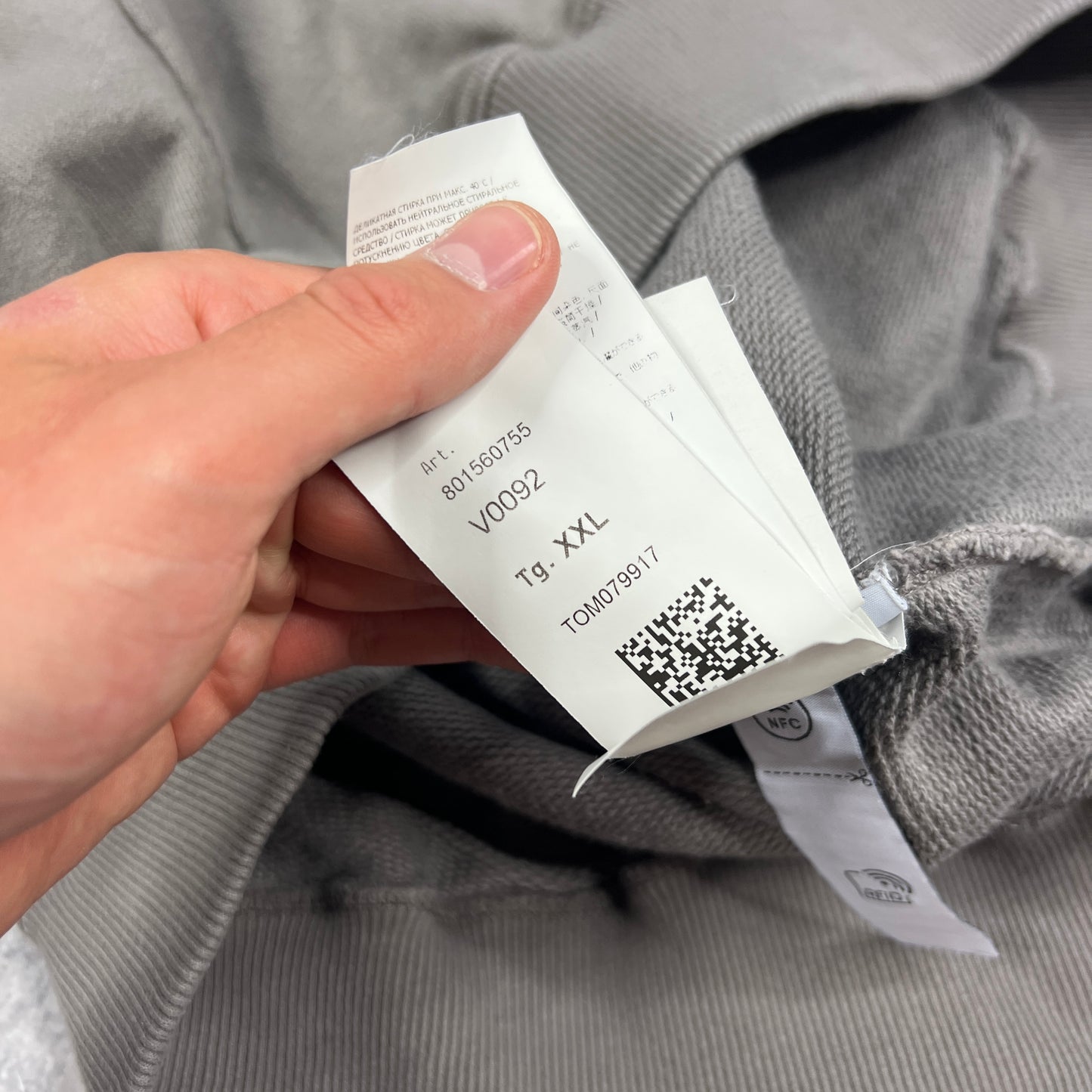 Stone Island Grey Letter Logo Sweatshirt XXL 26.75”