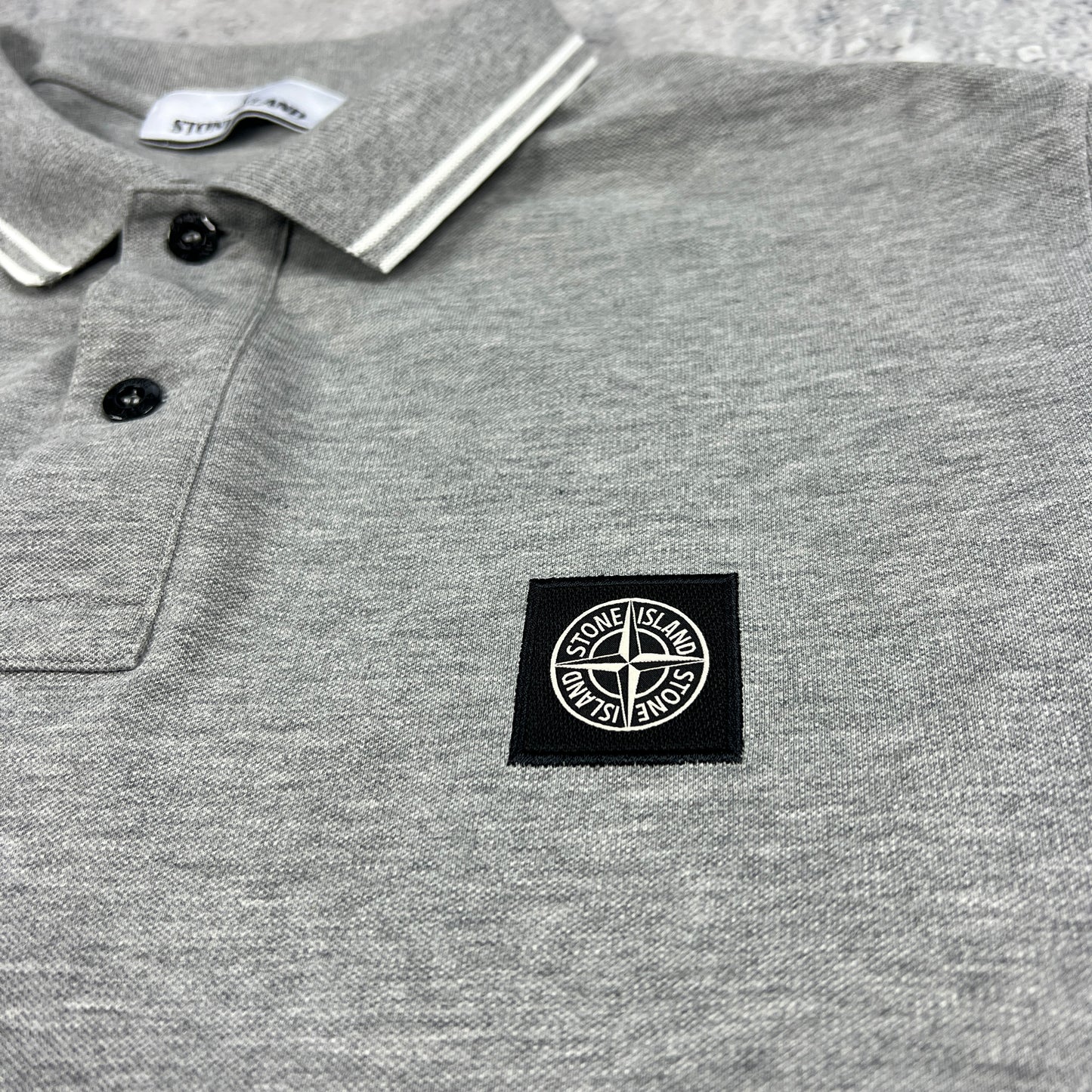 Stone Island Grey L/S Polo Shirt XL Slim 22”