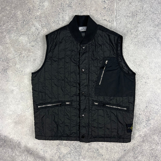 Stone Island Black Quilted Stella Primaloft Vest Medium 23.5”