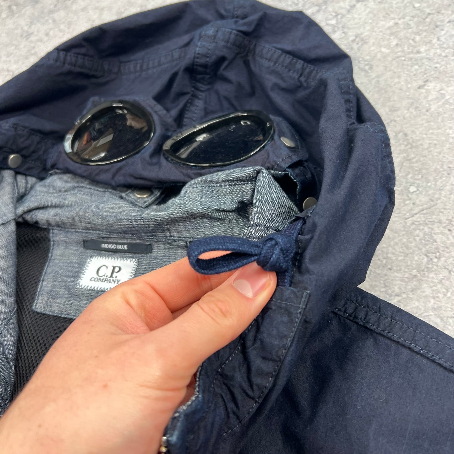 CP Company Navy Indigo Goggle Jacket Large 24” BNWT