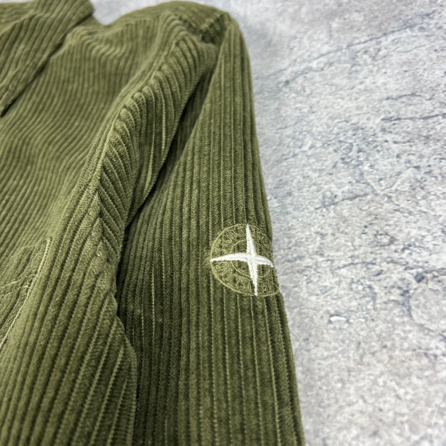 Stone Island Khaki Corduroy Shirt Large 22.75”