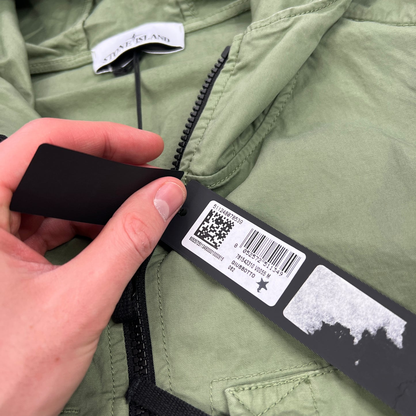 Stone Island Green Supima Cotton Twill Jacket Medium 21.5” BNWT