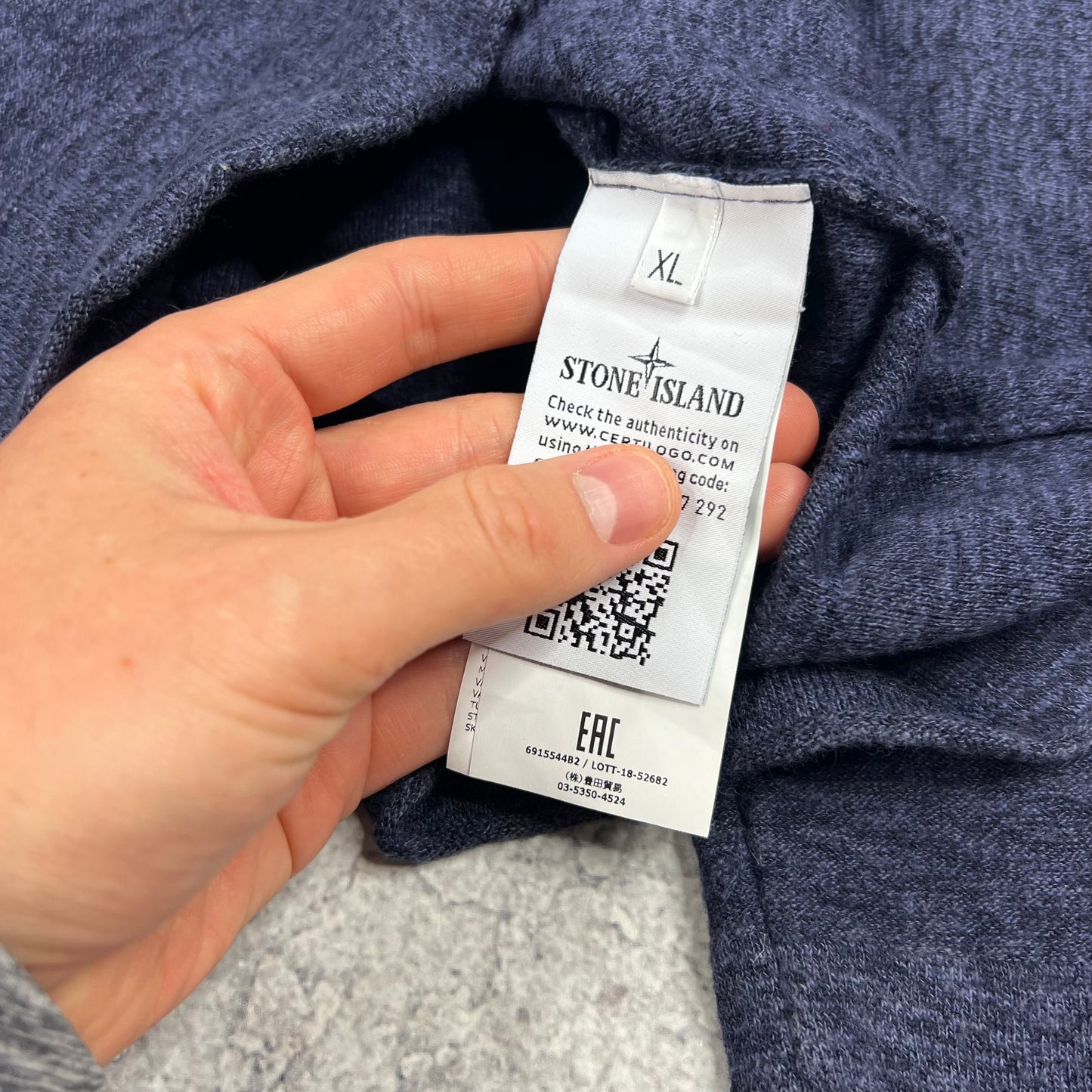 Stone Island Navy Knit Sweatshirt XL 23”