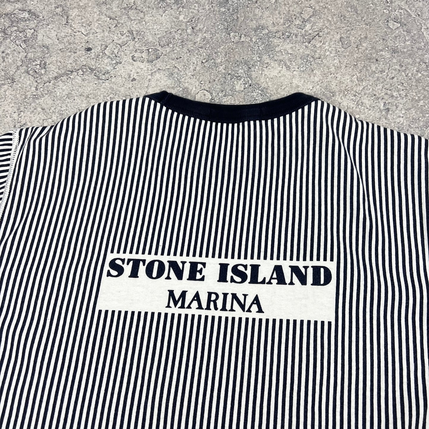 Stone Island Marina Striped T-Shirt Large 21.75”