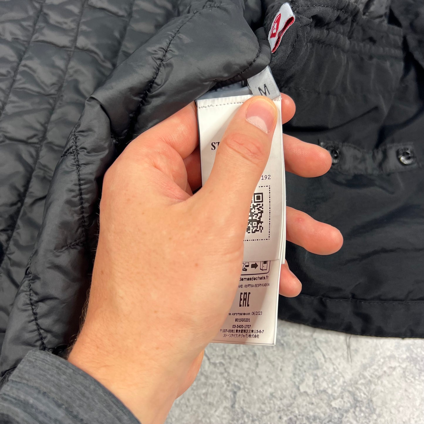 Stone Island Black Quilted Stella Primaloft Vest Medium 23.5”