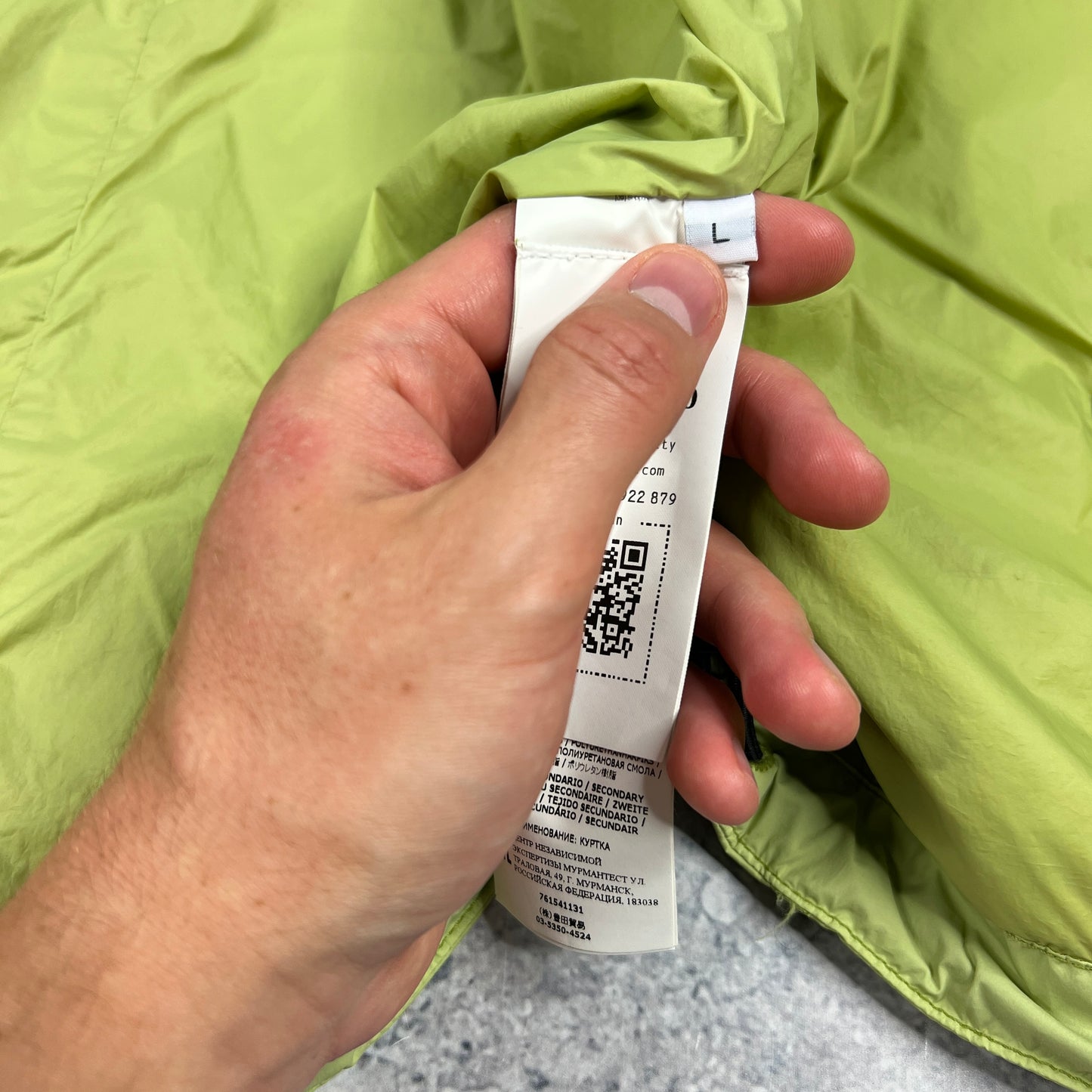Stone Island Lime Skin Touch Nylon Jacket Large 23.5”