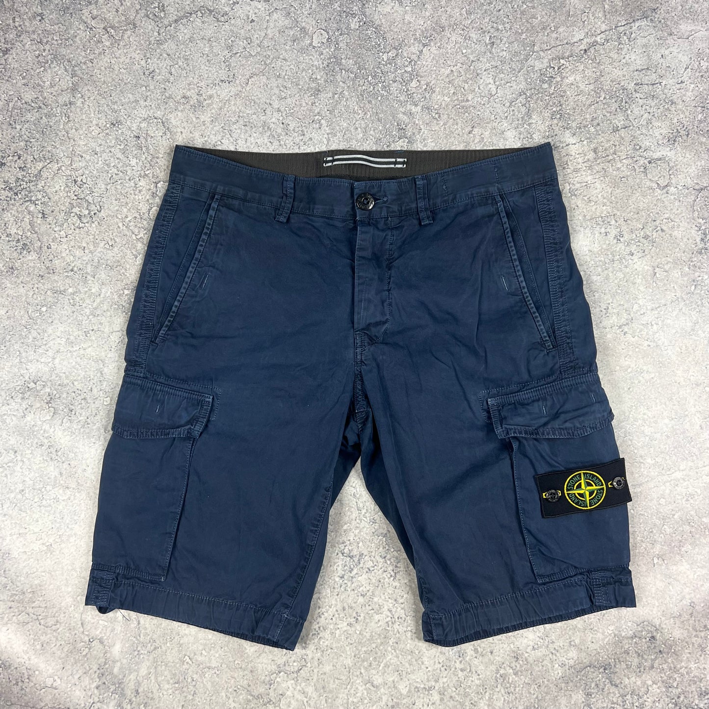 Stone Island Navy Cargo Shorts W32” Slim