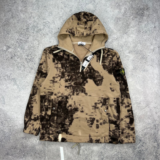 Stone Island Earth Camo Half Zip Hoodie XL 25” BNWT