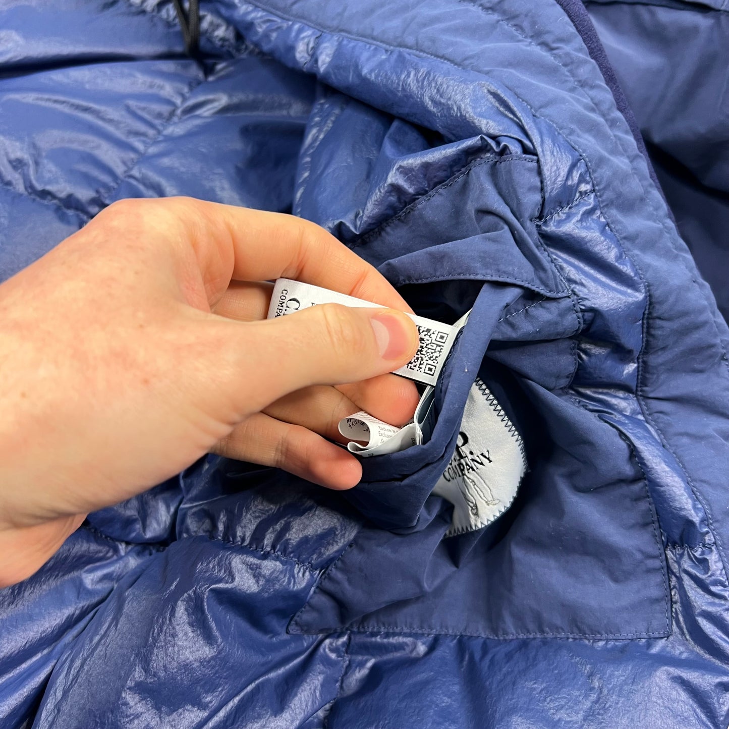 CP Company Blue Flatt Nylon Down Jacket XL 26”