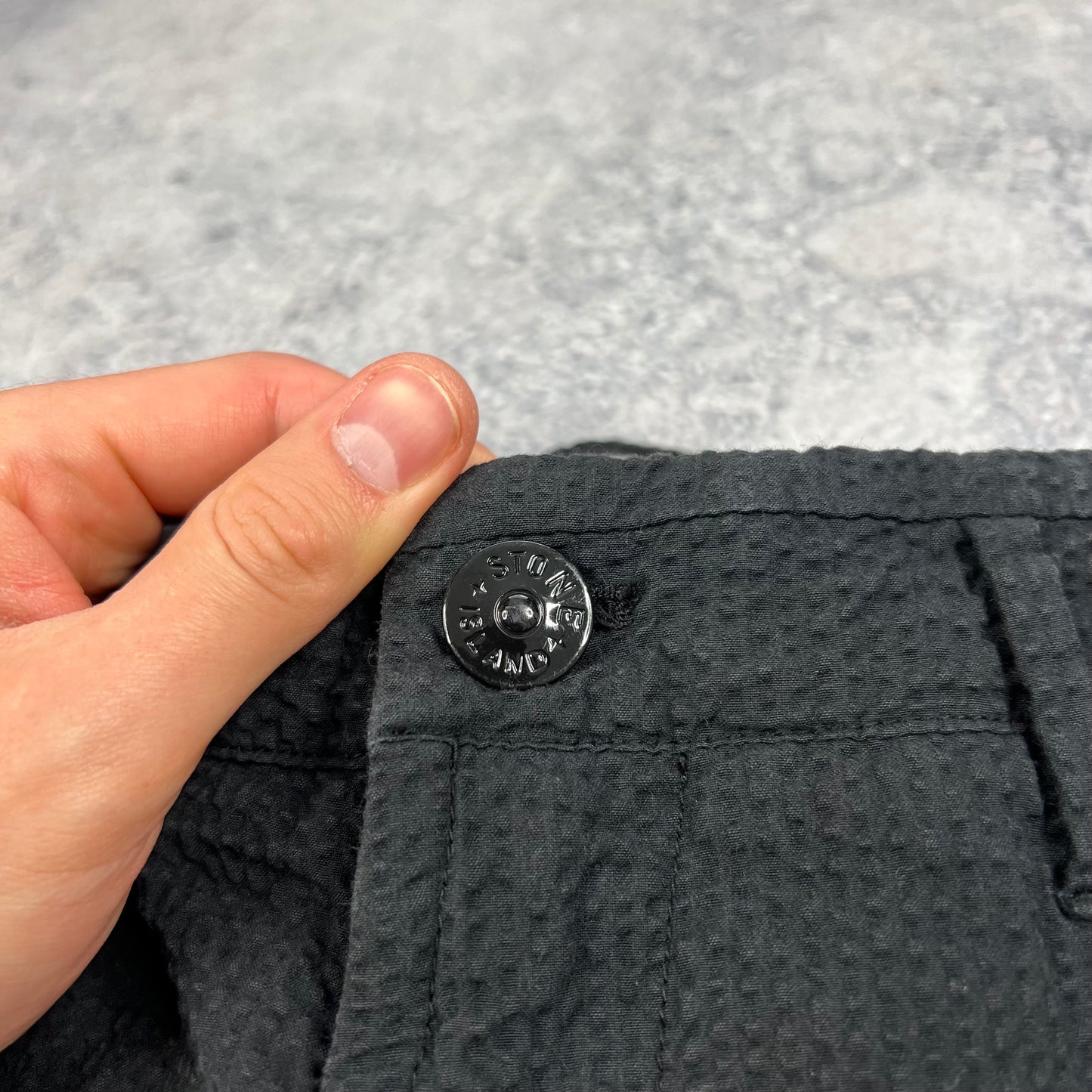 Stone Island Black Seersucker Suit Medium 32”
